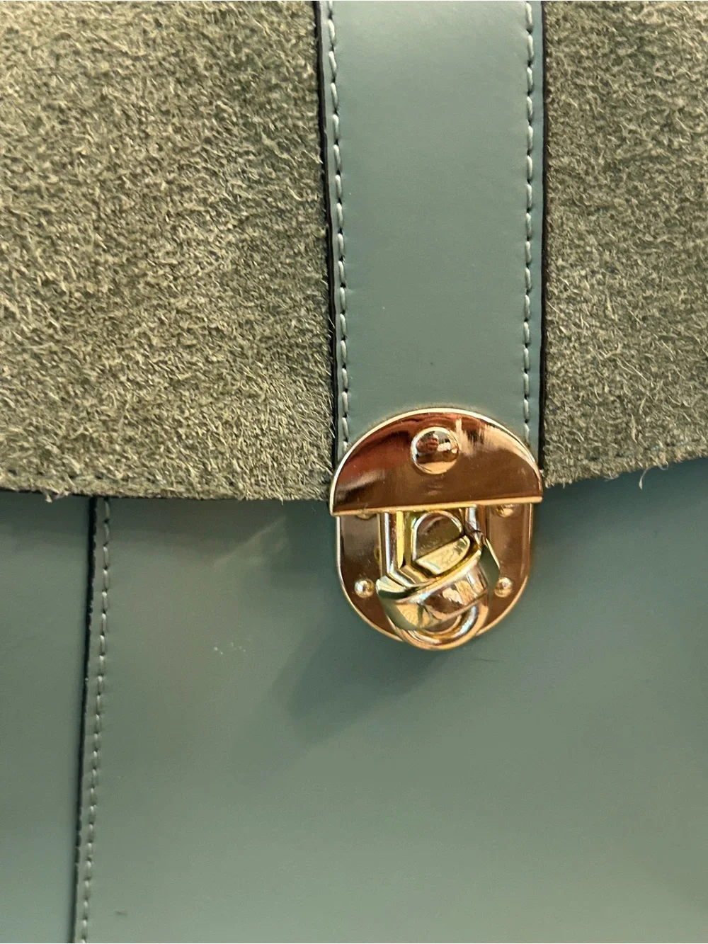 Viola Castellani Olive Green Leather & Suede Backpack